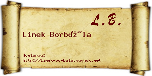 Linek Borbála névjegykártya